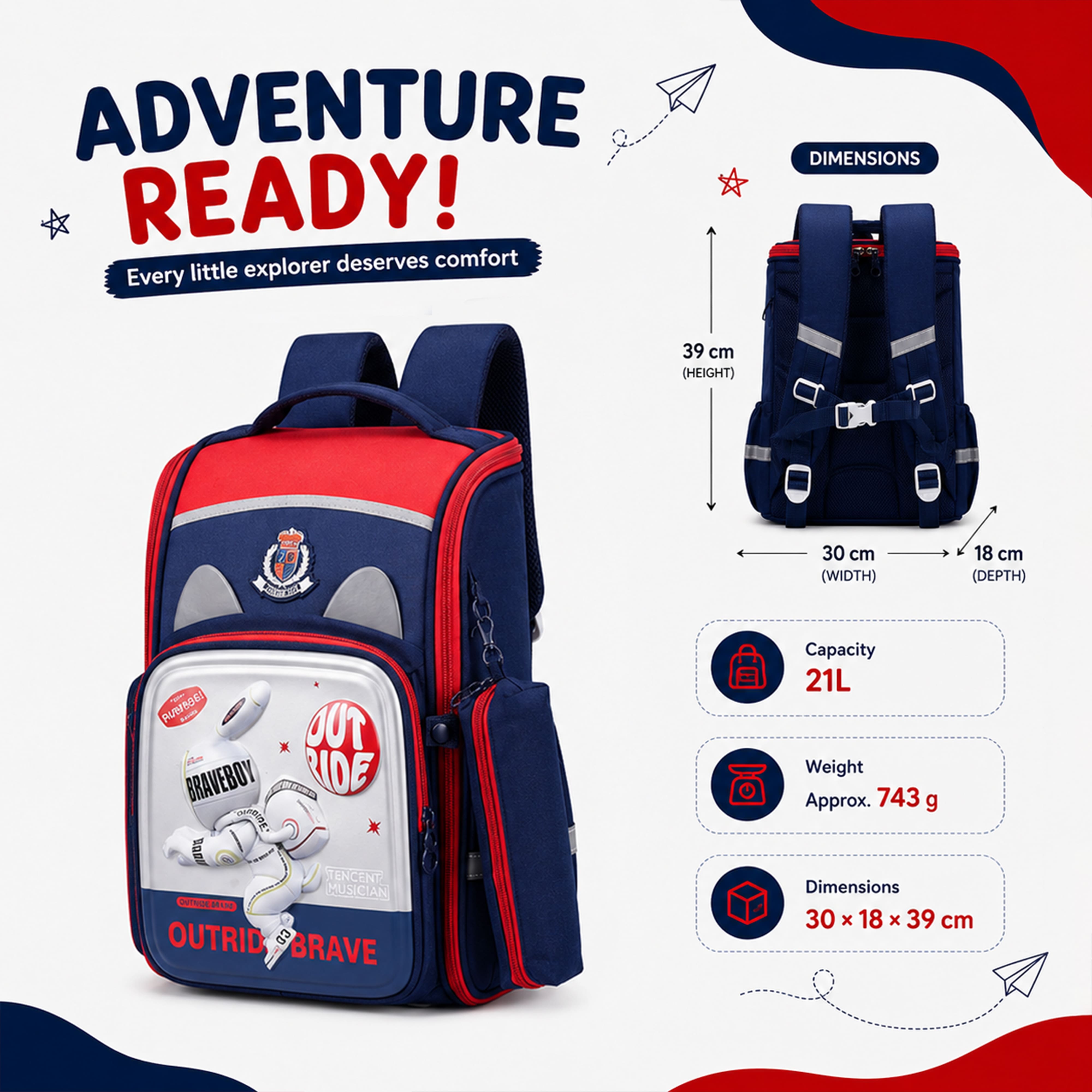 Buy MyneeMoe Young Minds Kids Backpack – Durable, Stylish & Spacious School Bag (Age 4–6Y) - at MyneeMoe Online In India