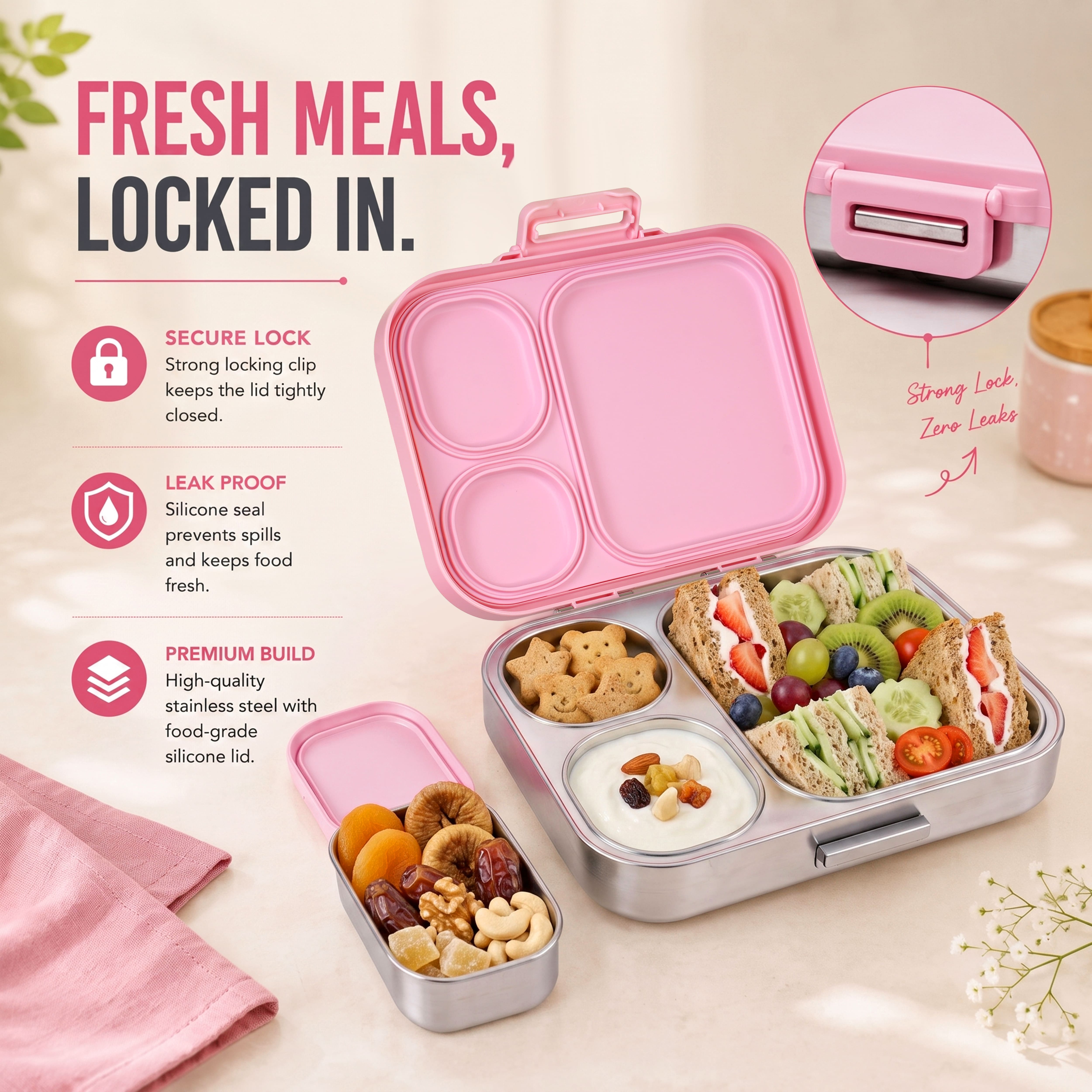 Cubix Stainless Steel Bento Lunch Box - Candy Dream