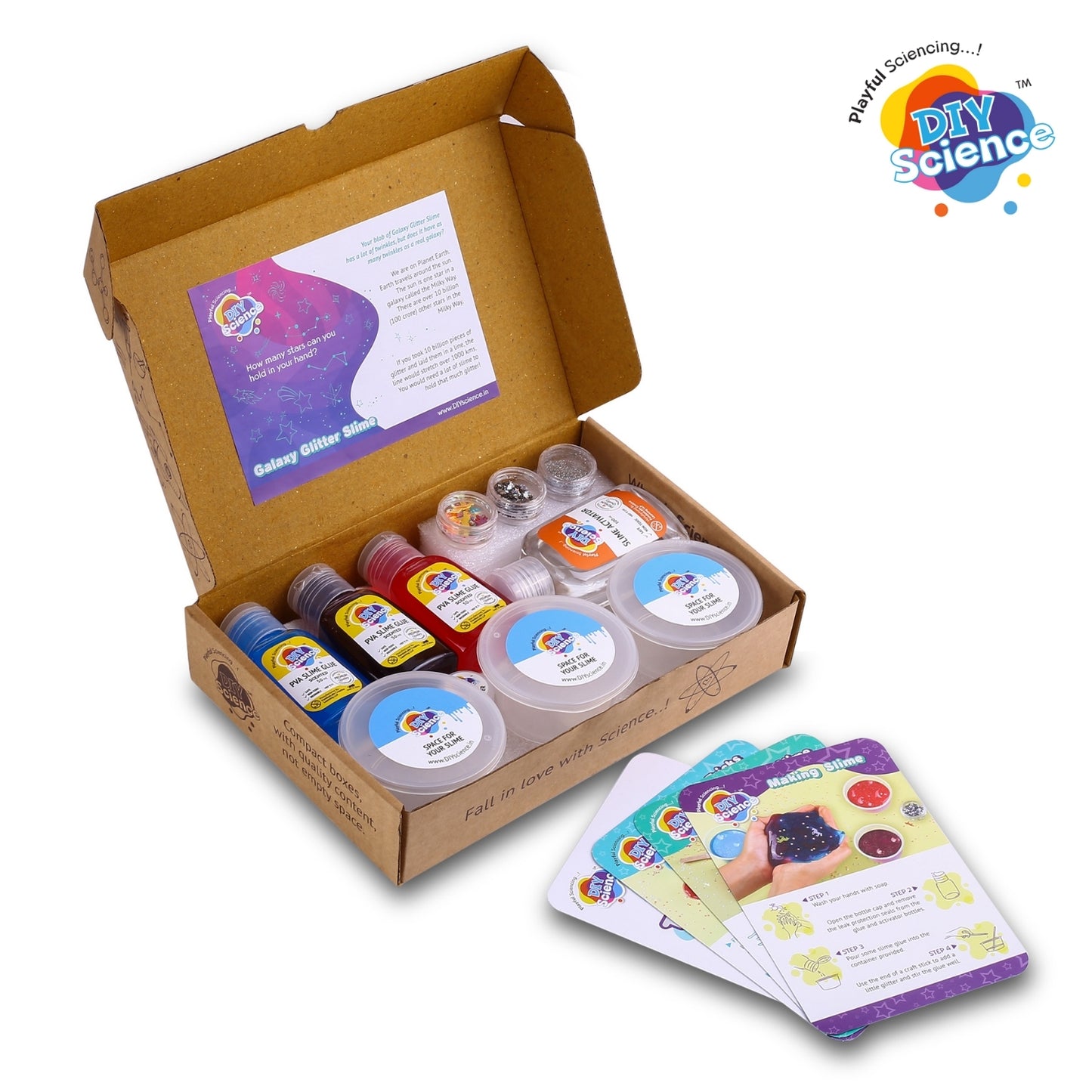 Buy Diy Science Galaxy Glitter Slime Kit (Texture Sparkling Clear Slime) at Myneemoe Online In India