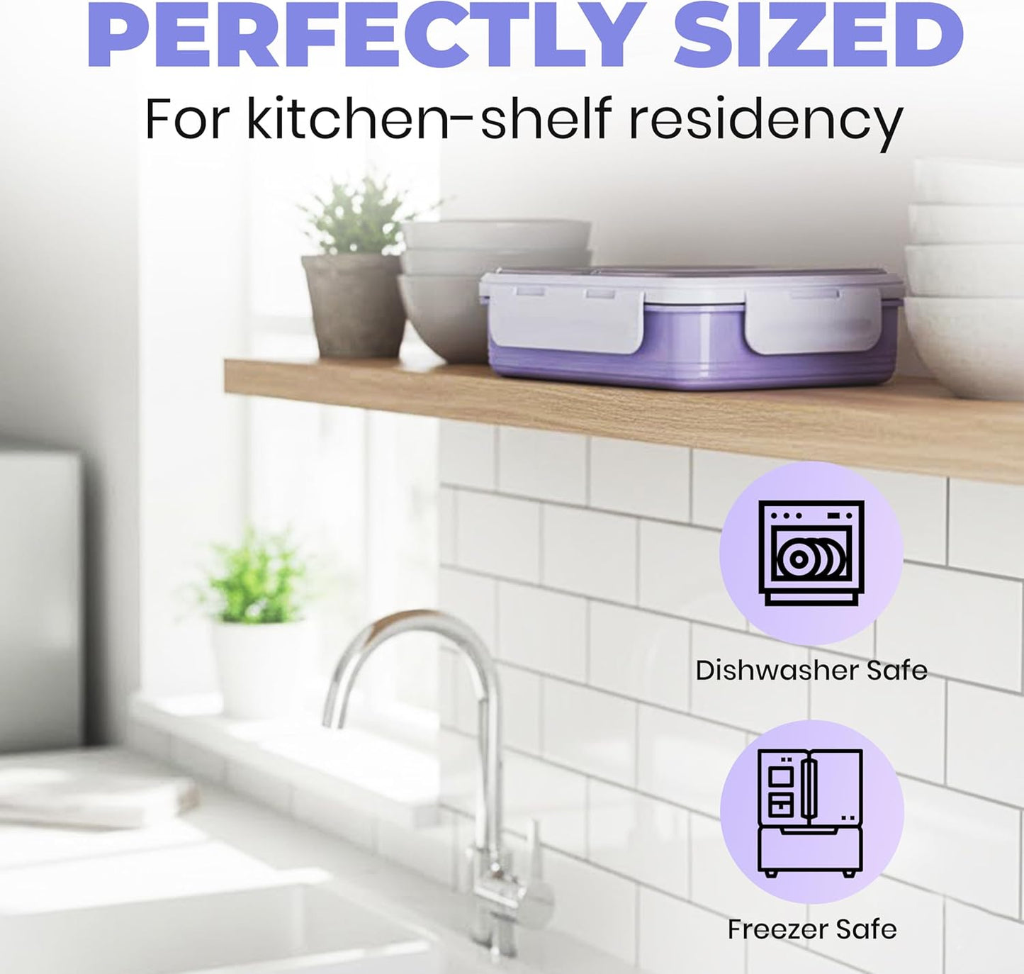 Hearty Meal 4 Compartment Stainless Steel Bento Lunch Box with Bowl