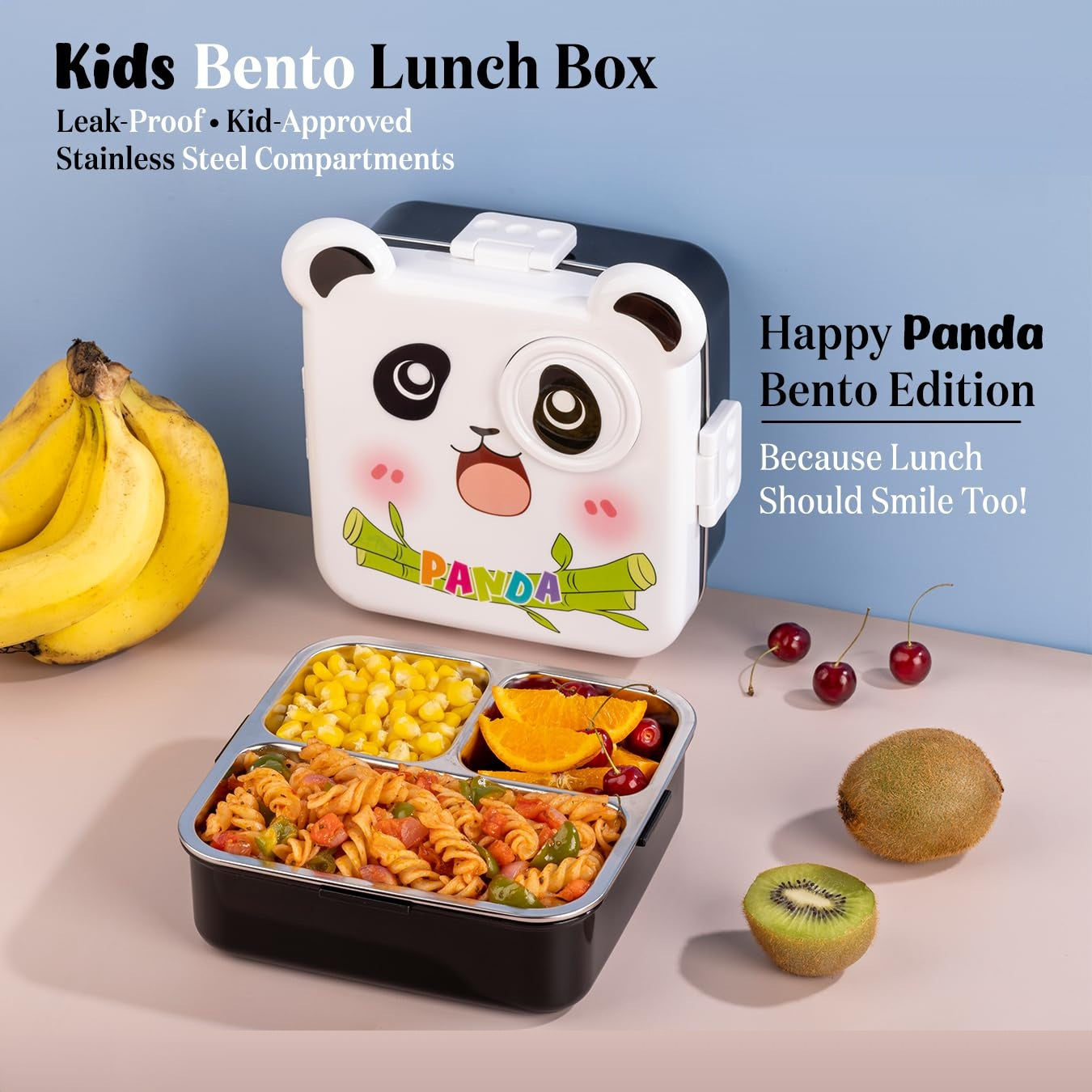 Buy MyneeMoe Happy Panda Bento Lunch Box – Leak-Proof, Stainless Steel & Easy to Carry - Bento Lunch Box at MyneeMoe Online In India