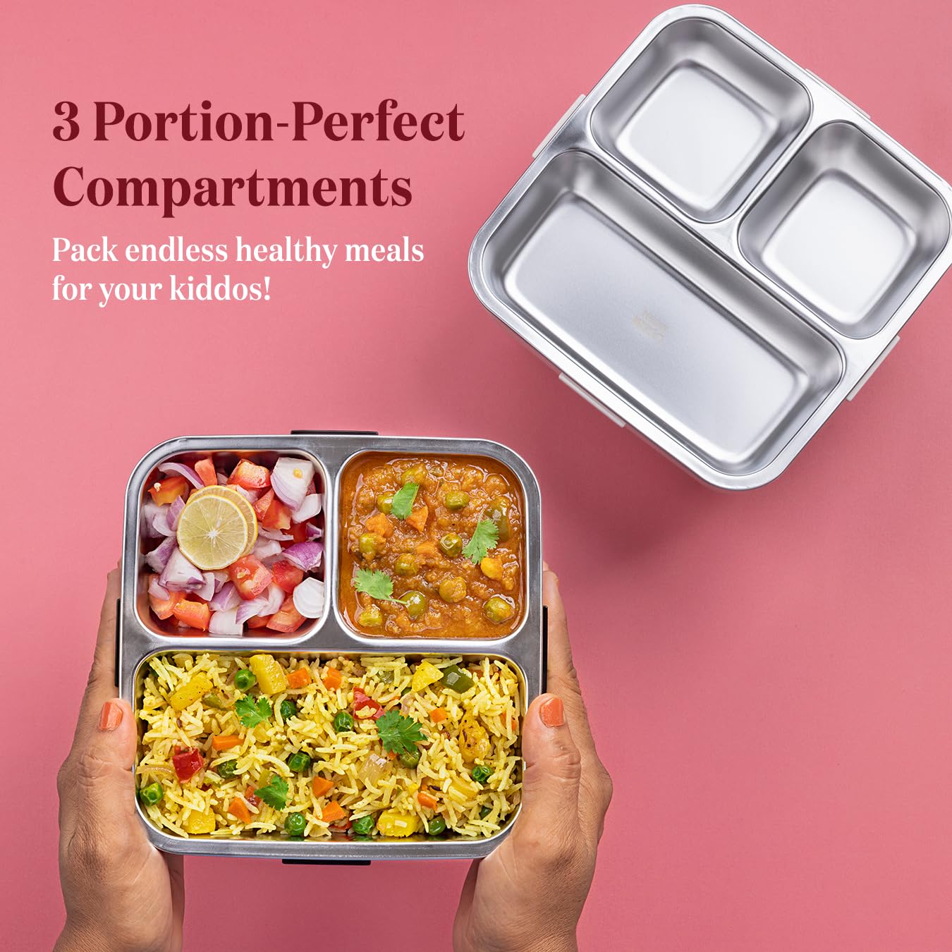 Buy MyneeMoe Happy Panda Bento Lunch Box – Leak-Proof, Stainless Steel & Easy to Carry - Bento Lunch Box at MyneeMoe Online In India