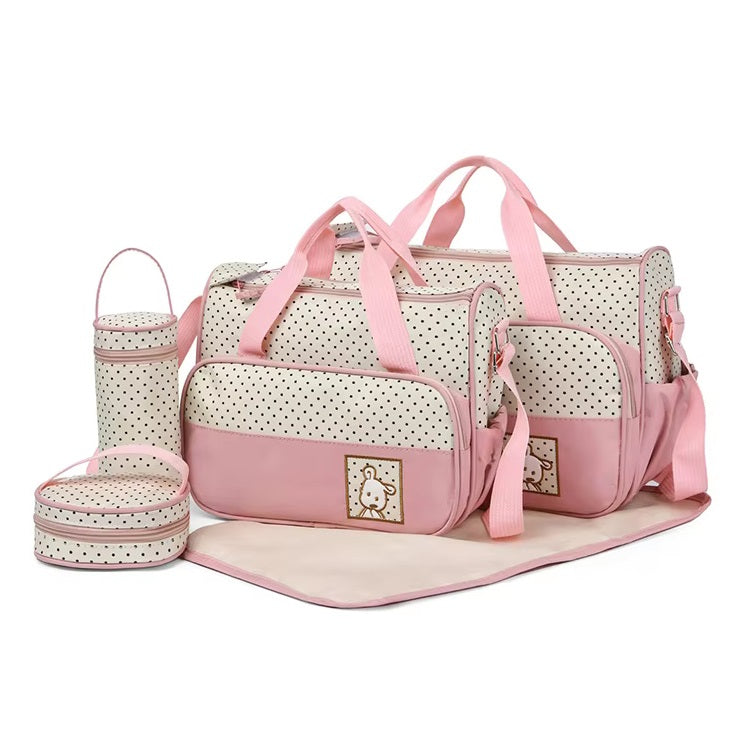 Buy MumStyle 5-in-1 Multi-Function Diaper Bag - Large Capacity Mommy Tote Pink at MyneeMoe Online In India