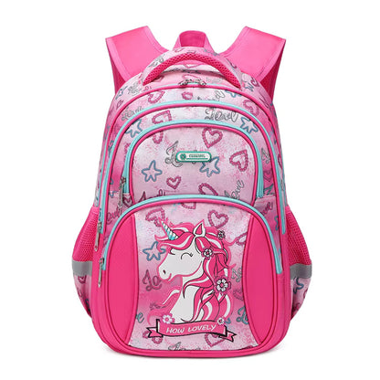 Buy Magical Mermaid & Unicorn Print School Bag - Waterproof & Spacious Backpack for Kids Pink-Unicorn at MyneeMoe Online In India