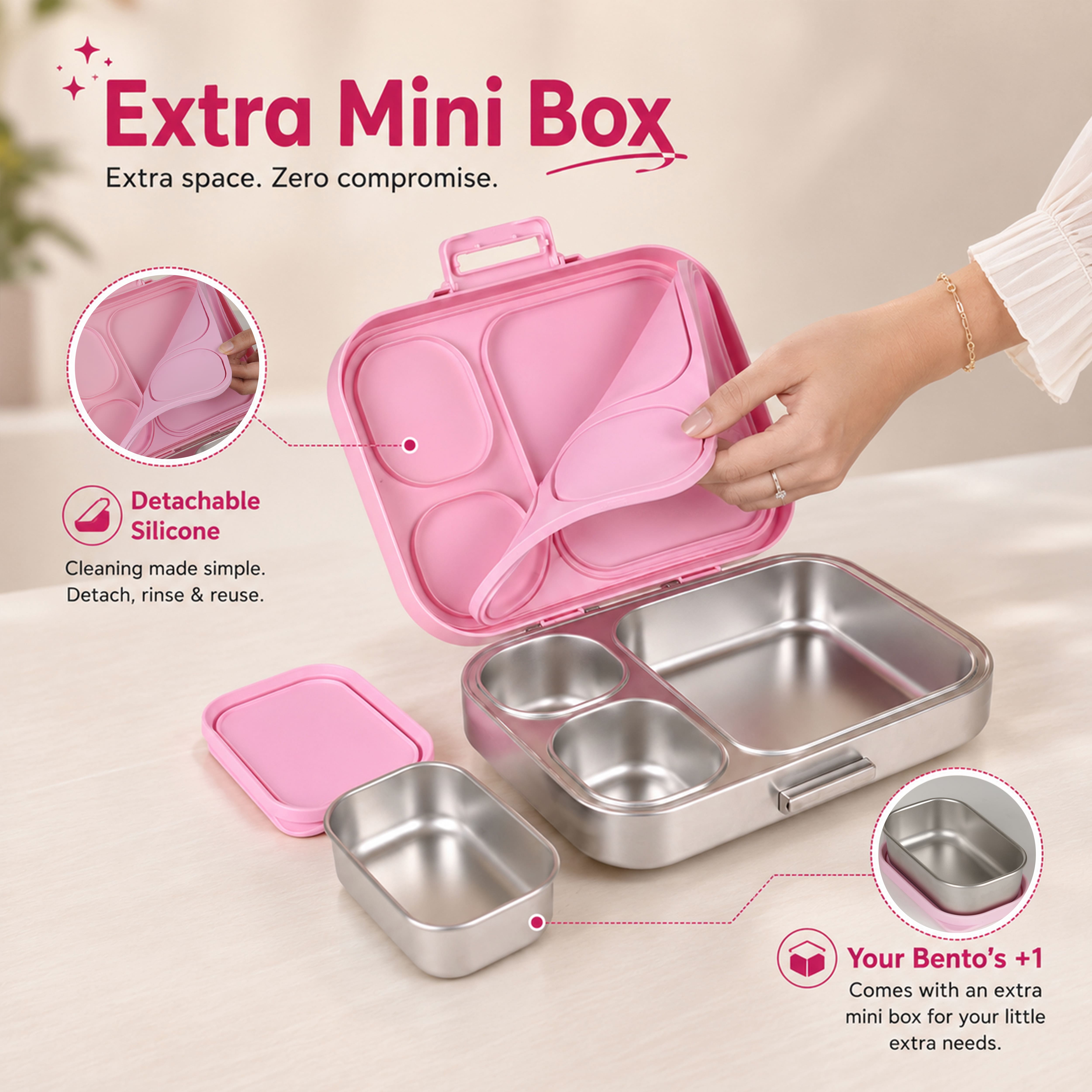 Cubix Stainless Steel Bento Lunch Box - Candy Dream
