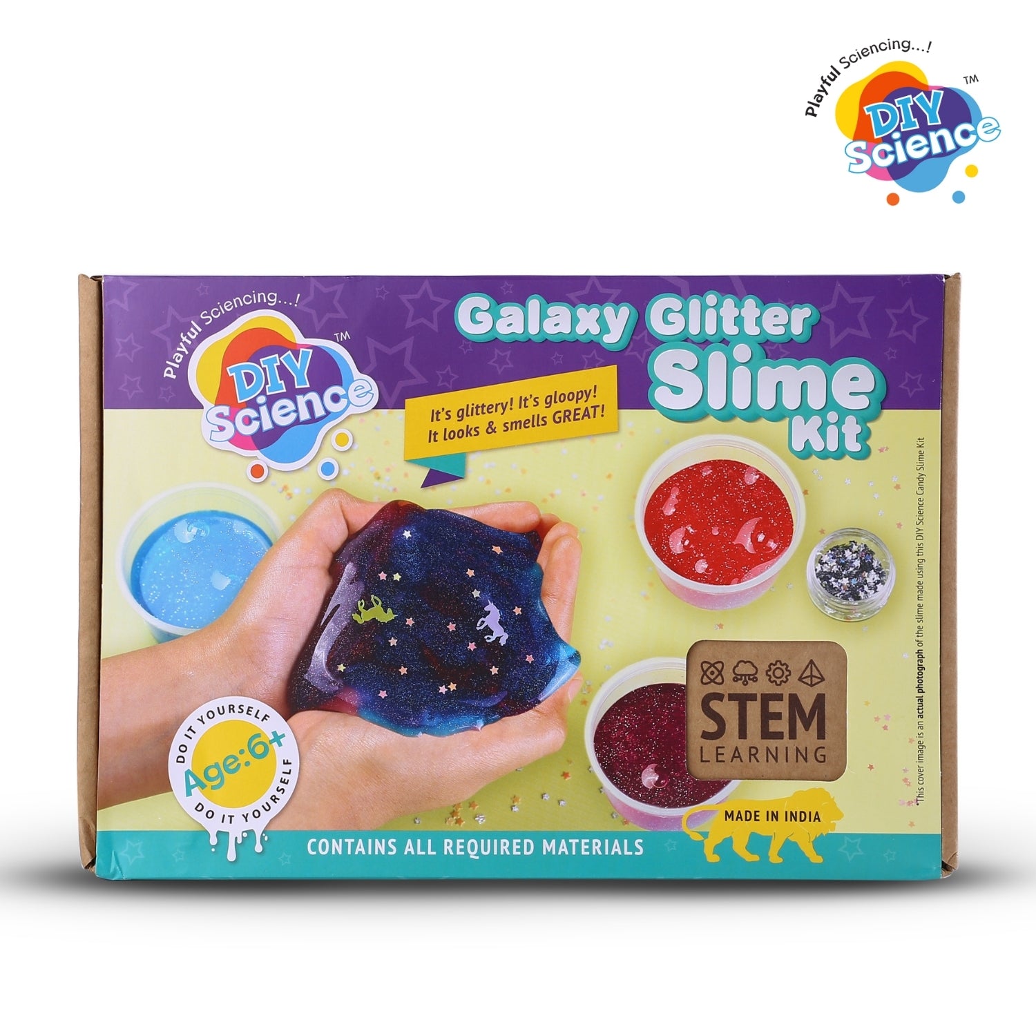 Buy Diy Science Galaxy Glitter Slime Kit (Texture Sparkling Clear Slime) at Myneemoe Online In India