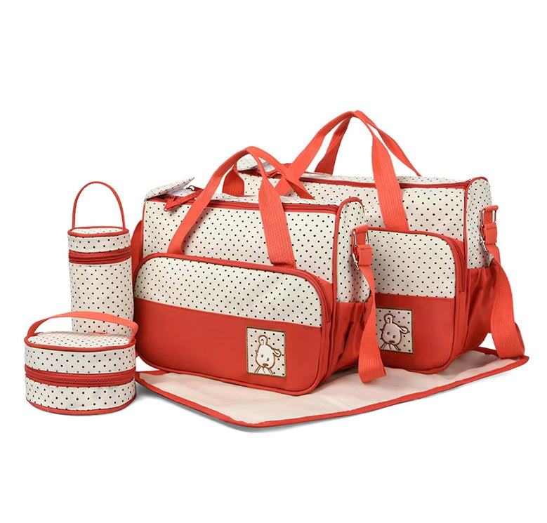 Buy MumStyle 5-in-1 Multi-Function Diaper Bag - Large Capacity Mommy Tote Rose Madder at MyneeMoe Online In India