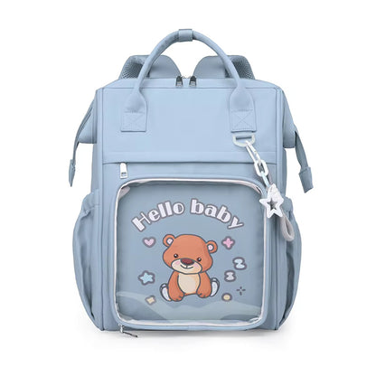 Buy MumEase Nappy Backpack - Large Capacity Diaper Bag for Moms & Stroller Use Sky Blue at MyneeMoe Online In India