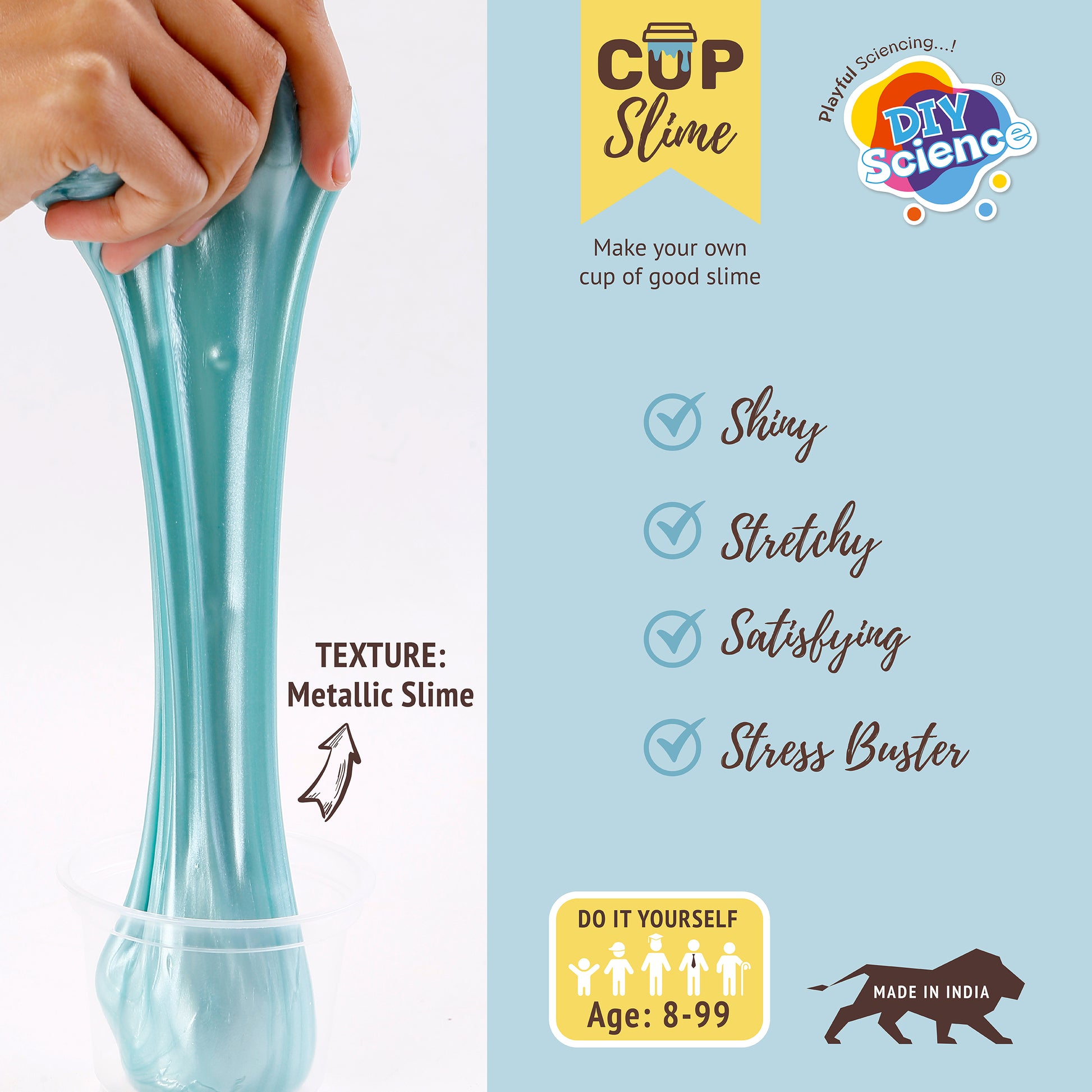 Buy Diy Science Aqua Pearl Cup Slime Kit (Texture Metallic Slime) at Myneemoe Online In India