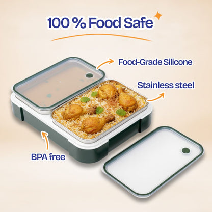 Buy MyneeMoe Meal Station 2 Jumbo Compartment Stainless Steel Bento Lunch Box with Bag - Lunch Box at MyneeMoe Online In India