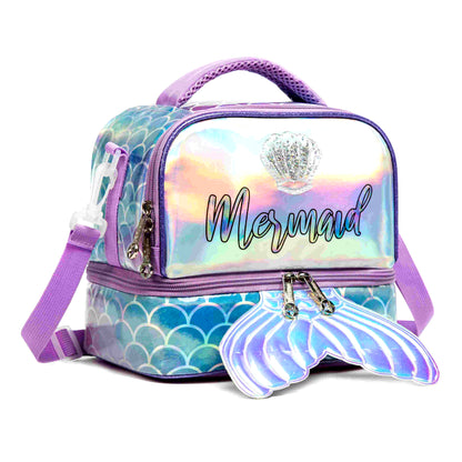 Buy MyneeMoe ChillMate Insulated Lunch Bag – Spacious, Durable & Waterproof With Dual Compartments (Mermaid) Mermaid - Lunch Bag at MyneeMoe Online In India