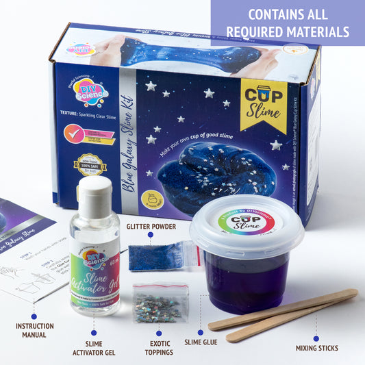 Buy Diy Science Blue Galaxy Cup Slime Kit (Texture Sparkling Clear Slime) at Myneemoe Online In India