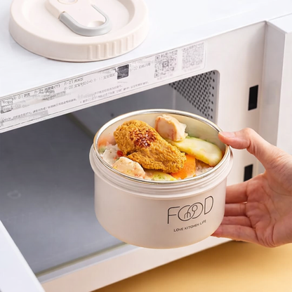 Lunch Time 4 Compartment Stainless Steel Lunch Box with Bag Microwave Safe