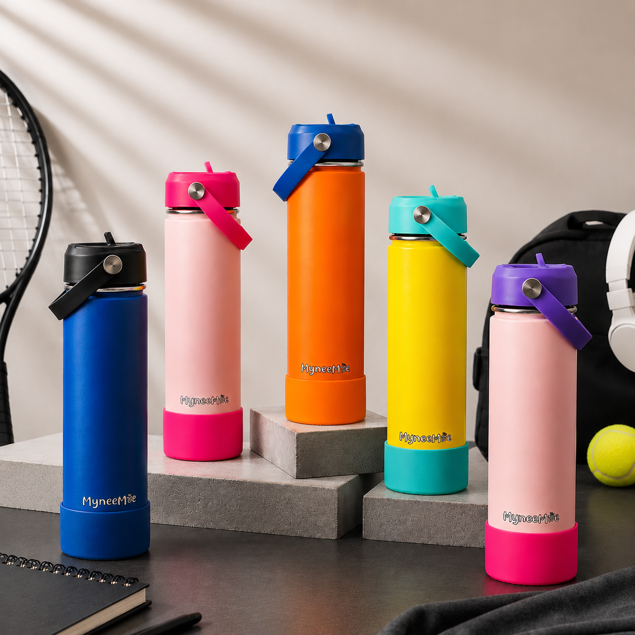 MyneeMoe Flow 750ml Stainless Steel Water Bottle – Leakproof & Durable