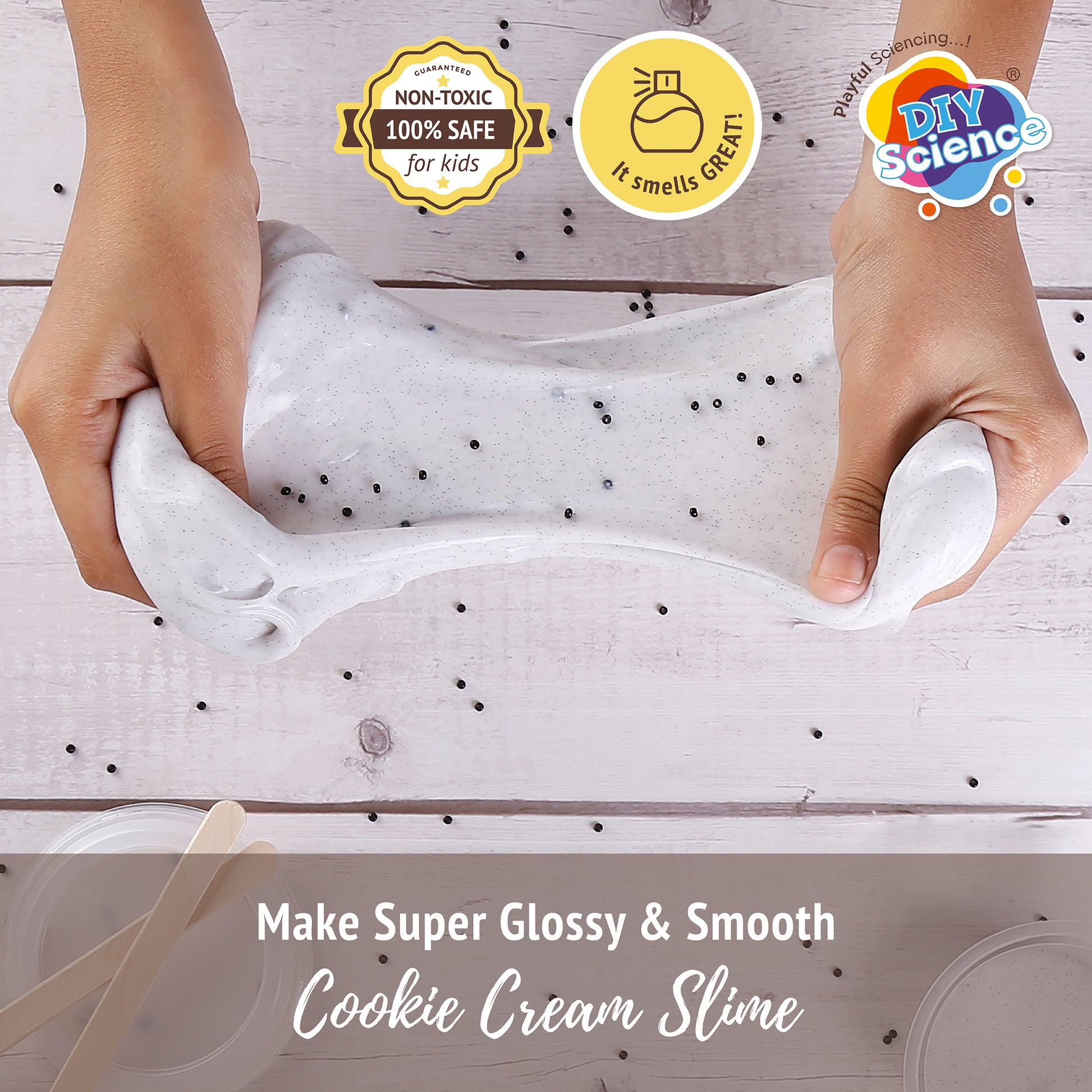 Buy Diy Science Cookie Cream Cup Slime Kit (Texture Thick & Glossy Slime) at Myneemoe Online In India