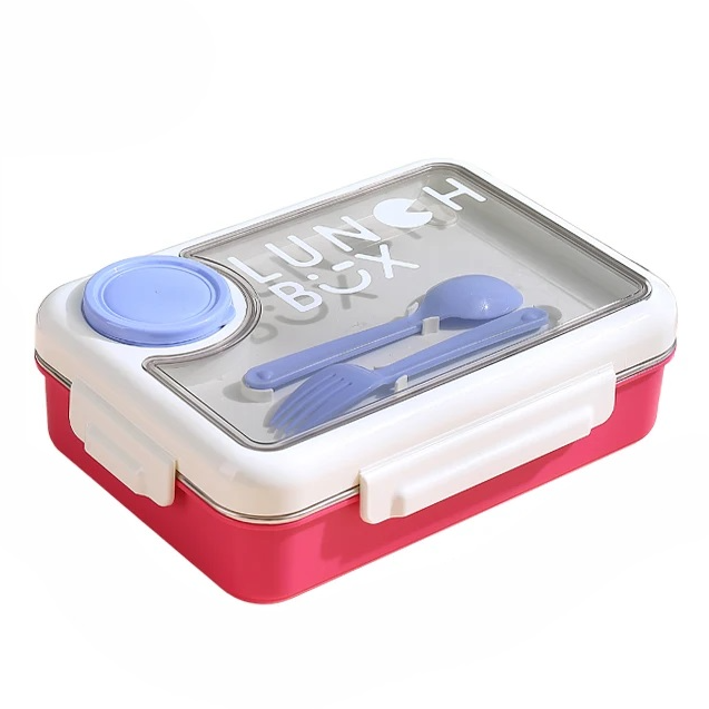 Buy 3 Compartment Sustainable Eco-Friendly Lunch Box Berry at MyneeMoe Online In India