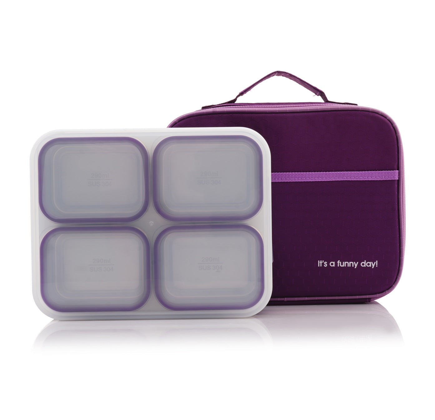 Buy MyneeMoe Meal Station 4 Compartment Stainless Steel Bento Lunch Box with Bag Purple - Bento Lunch Box at MyneeMoe Online In India