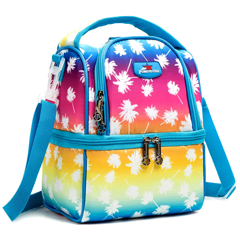 Buy MyneeMoe FrescoPack Insulated Lunch Bag – Double Compartments, Waterproof & Stylish (White Feather) White Feather - Lunch Bag at MyneeMoe Online In India