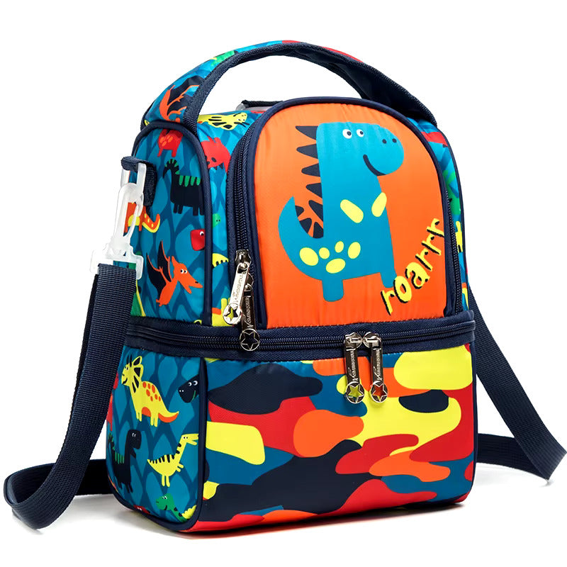 Buy MyneeMoe FrescoPack Insulated Lunch Bag – Double Compartments, Waterproof & Stylish (Dino) Dino - Lunch Bag at MyneeMoe Online In India