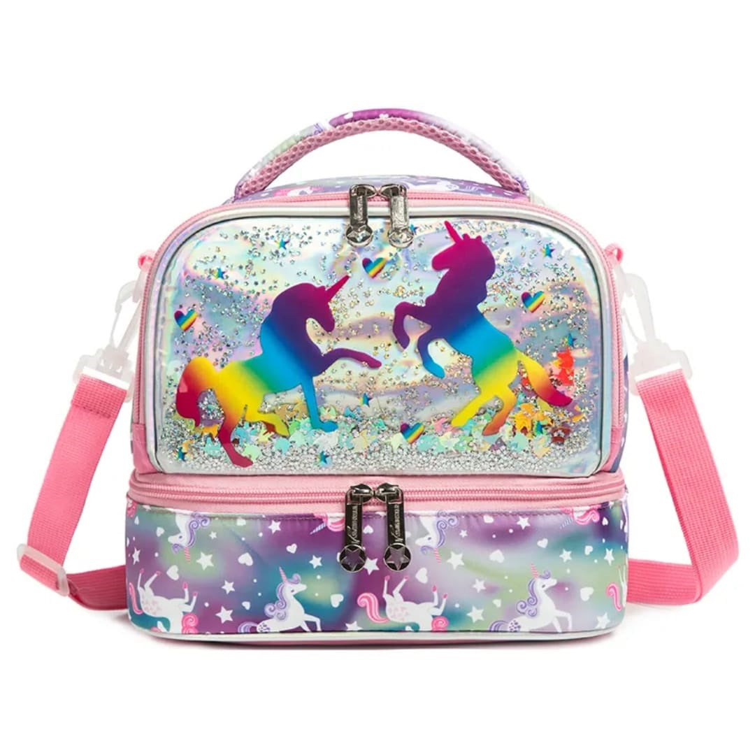 Buy MyneeMoe ChillMate Insulated Lunch Bag – Spacious, Durable & Waterproof With Dual Comp. (Rainbow Unicorn) Rainbow Unicorn - Lunch Bag at MyneeMoe Online In India