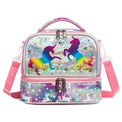 Buy MyneeMoe ChillMate Insulated Lunch Bag – Spacious, Durable & Waterproof With Dual Comp. (Rainbow Unicorn) Rainbow Unicorn - Lunch Bag at MyneeMoe Online In India