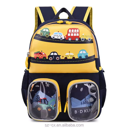 Buy Trendy Cartoon Character Backpack for Kindergarten With Front Pockets Yellow (Cars) at Myneemoe Online In India