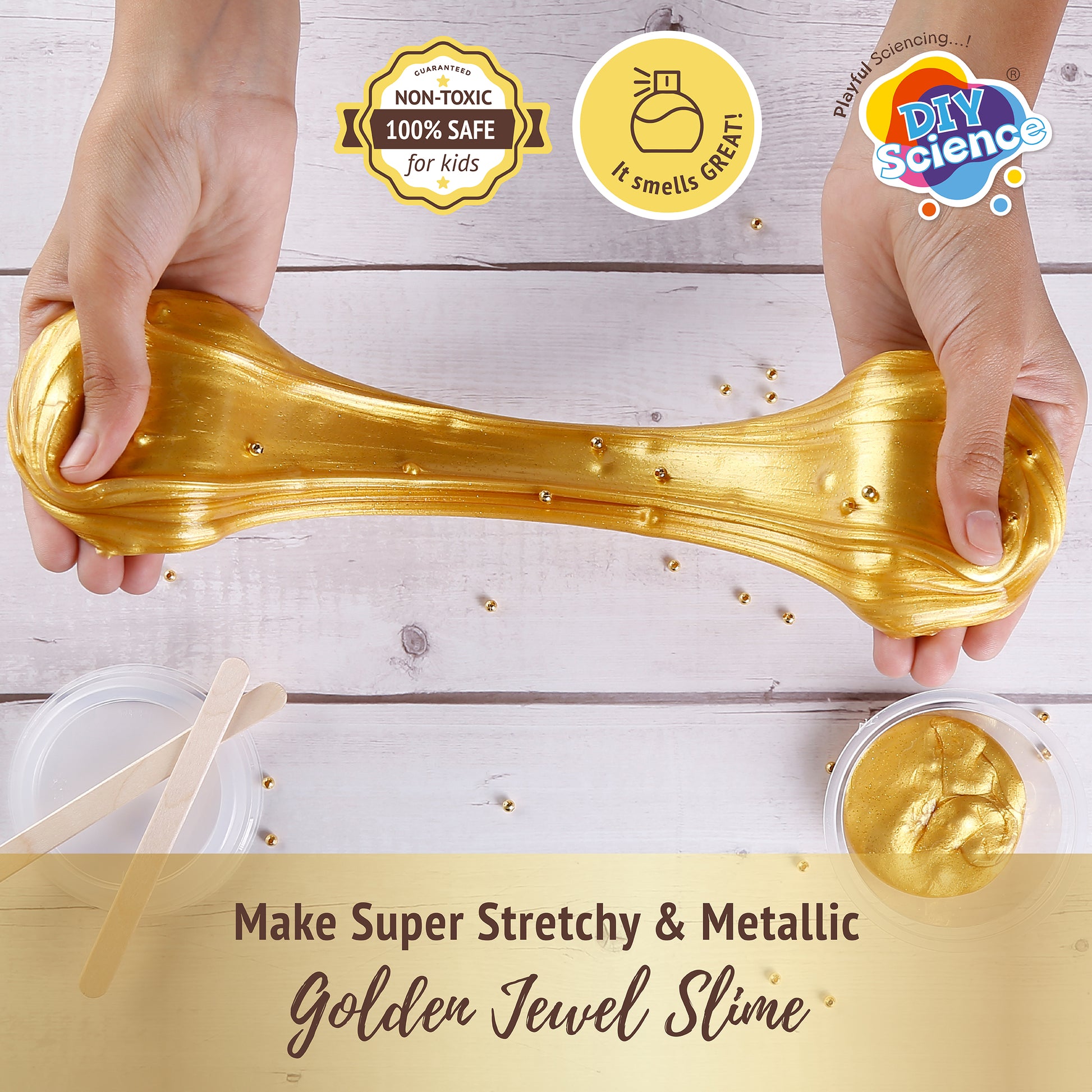 Buy Diy Science Golden Jewel Cup Slime Kit (Texture Metallic Slime) at Myneemoe Online In India