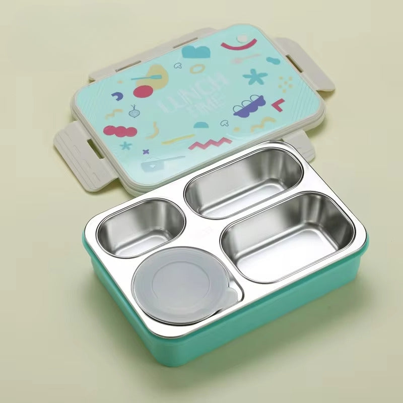 Buy Bento Elite 4 Compartment Stainless Steel Lunch Box with Bowl at MyneeMoe Online In India