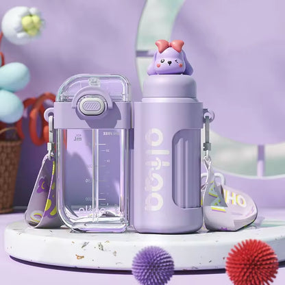 Buy Oh! Magic Double Detachable Water Bottle Set - Enjoy 2 Different Beverages Purple at Myneemoe Online In India