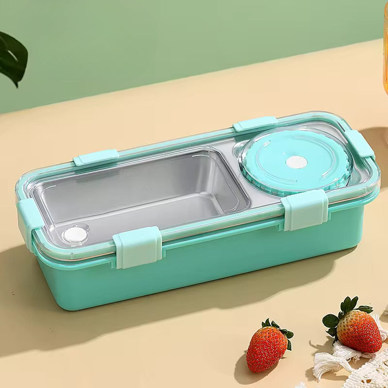 Buy MyneeMoe Lunch Buddy Stainless Steel Bento Lunch Box with Dibbie – For Solid & Gravy Mint Green - Lunch Box at MyneeMoe Online In India