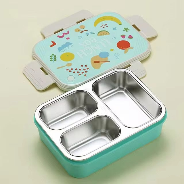 Buy DailyDine 3 Compartment Stainless Steel Lunch Box Mint Green at MyneeMoe Online In India