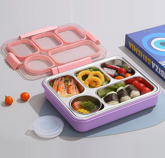 Buy Wholesome Eats 5-Compartment Bento Lunch Box with Bowl at MyneeMoe Online In India