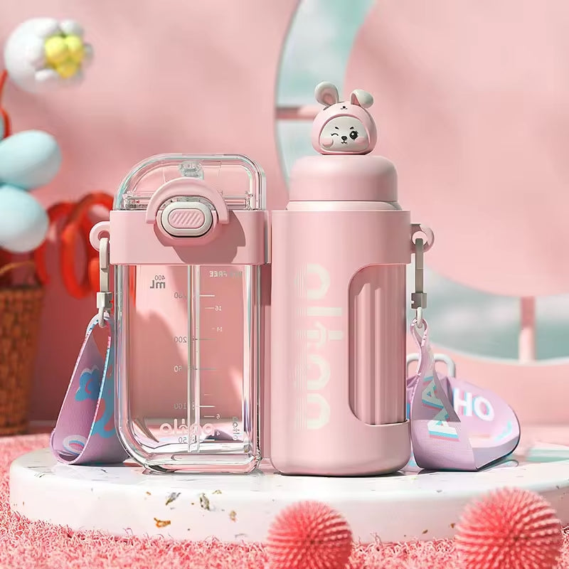 Buy Oh! Magic Double Detachable Water Bottle Set - Enjoy 2 Different Beverages Pink at Myneemoe Online In India