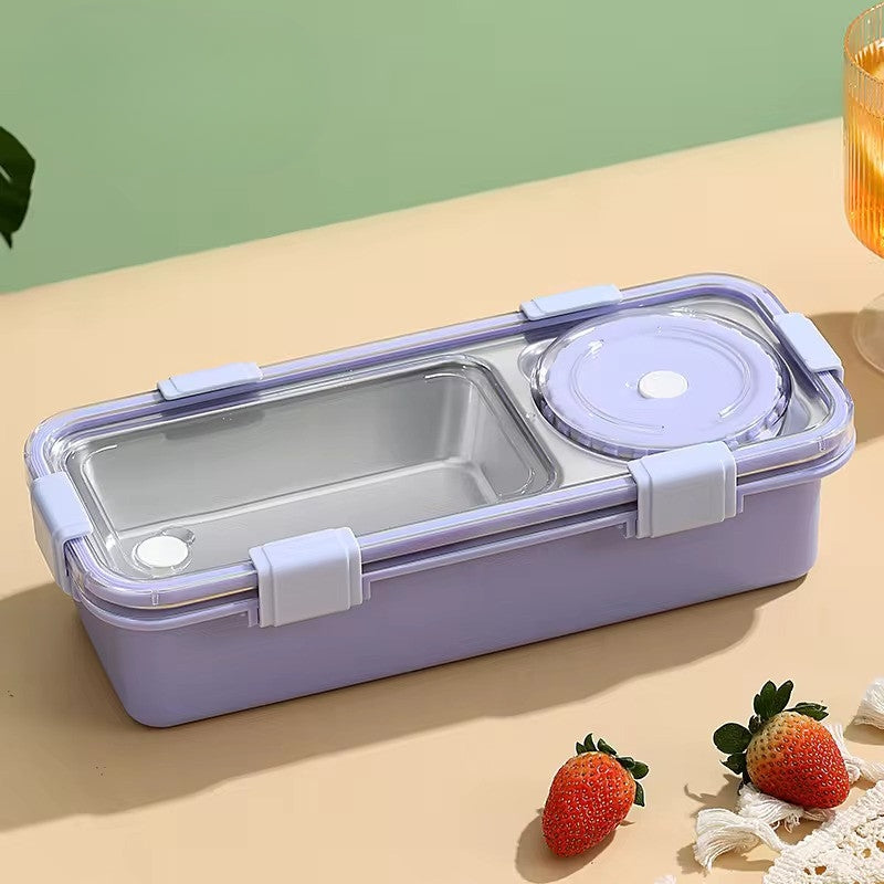 Buy MyneeMoe Lunch Buddy Stainless Steel Bento Lunch Box with Dibbie – For Solid & Gravy Purple - Lunch Box at MyneeMoe Online In India