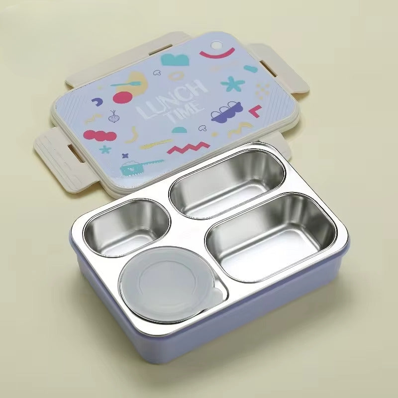 Buy Bento Elite 4 Compartment Stainless Steel Lunch Box with Bowl at MyneeMoe Online In India