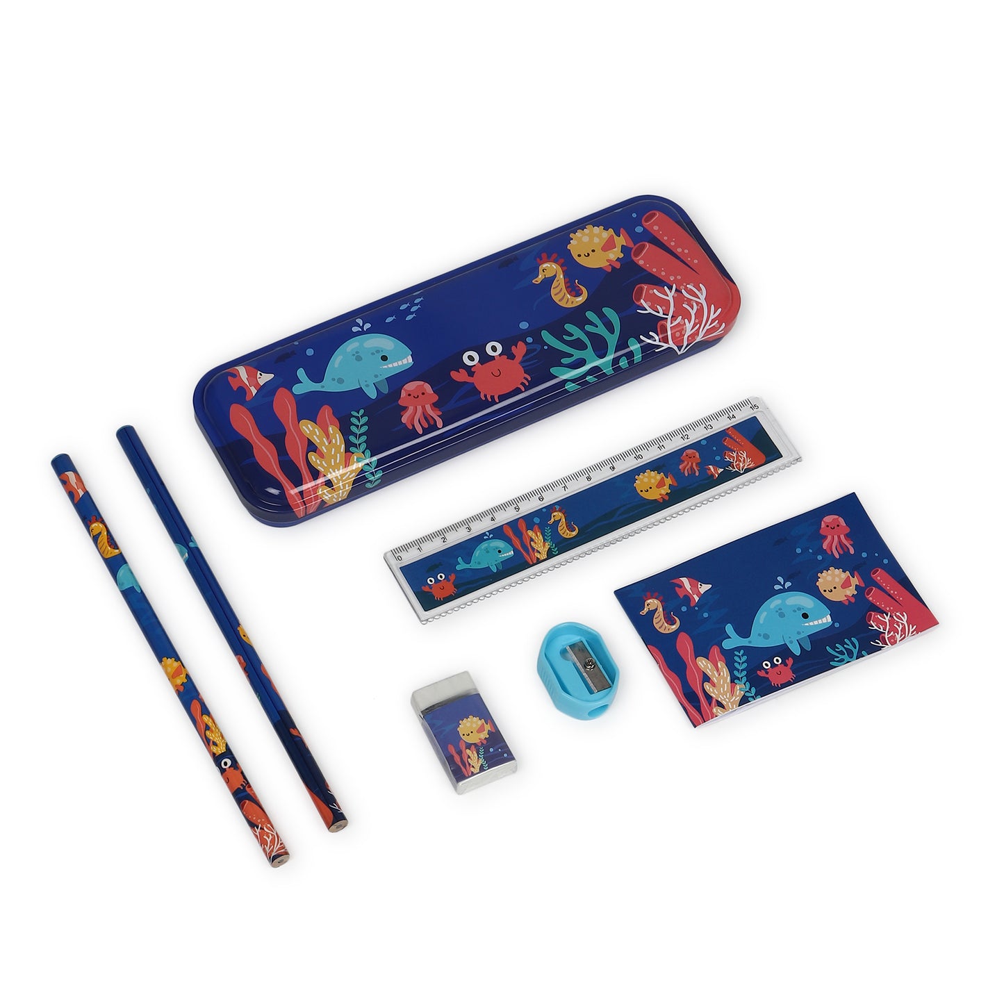 Buy Cute Little "AQUA LIFE" Theme Stationery Set (Pack Of 1) at MyneeMoe Online In India