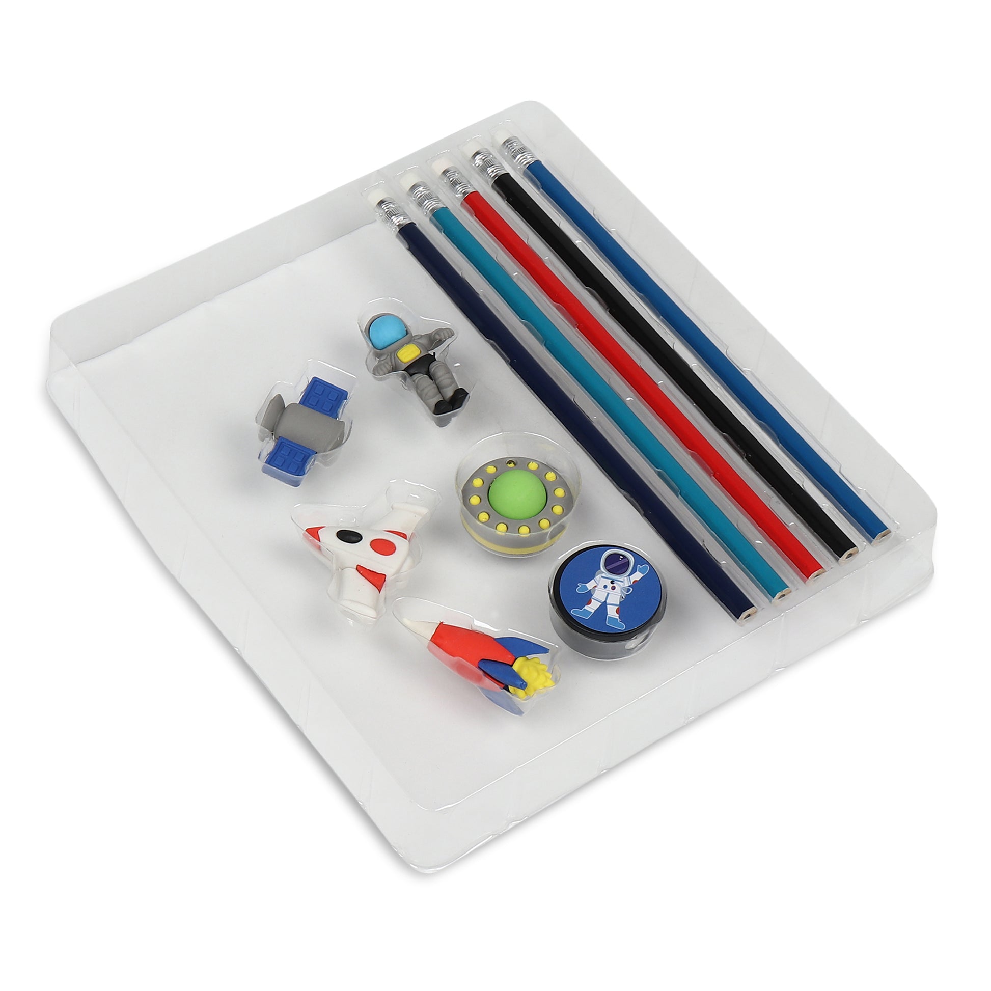 Buy Cute Little Space Station Pencils & Eraser Set (Pack Of 1) at MyneeMoe Online In India