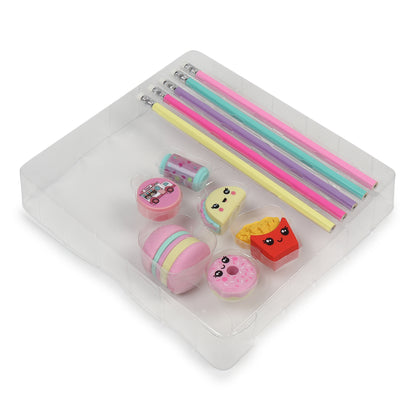 Buy Cute Little Burger Station Pencils & Eraser Set (Pack Of 1) at MyneeMoe Online In India