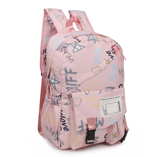Buy Stylish Waterproof Backpack for School & College (Available in 4 Colors) Pink at MyneeMoe Online In India