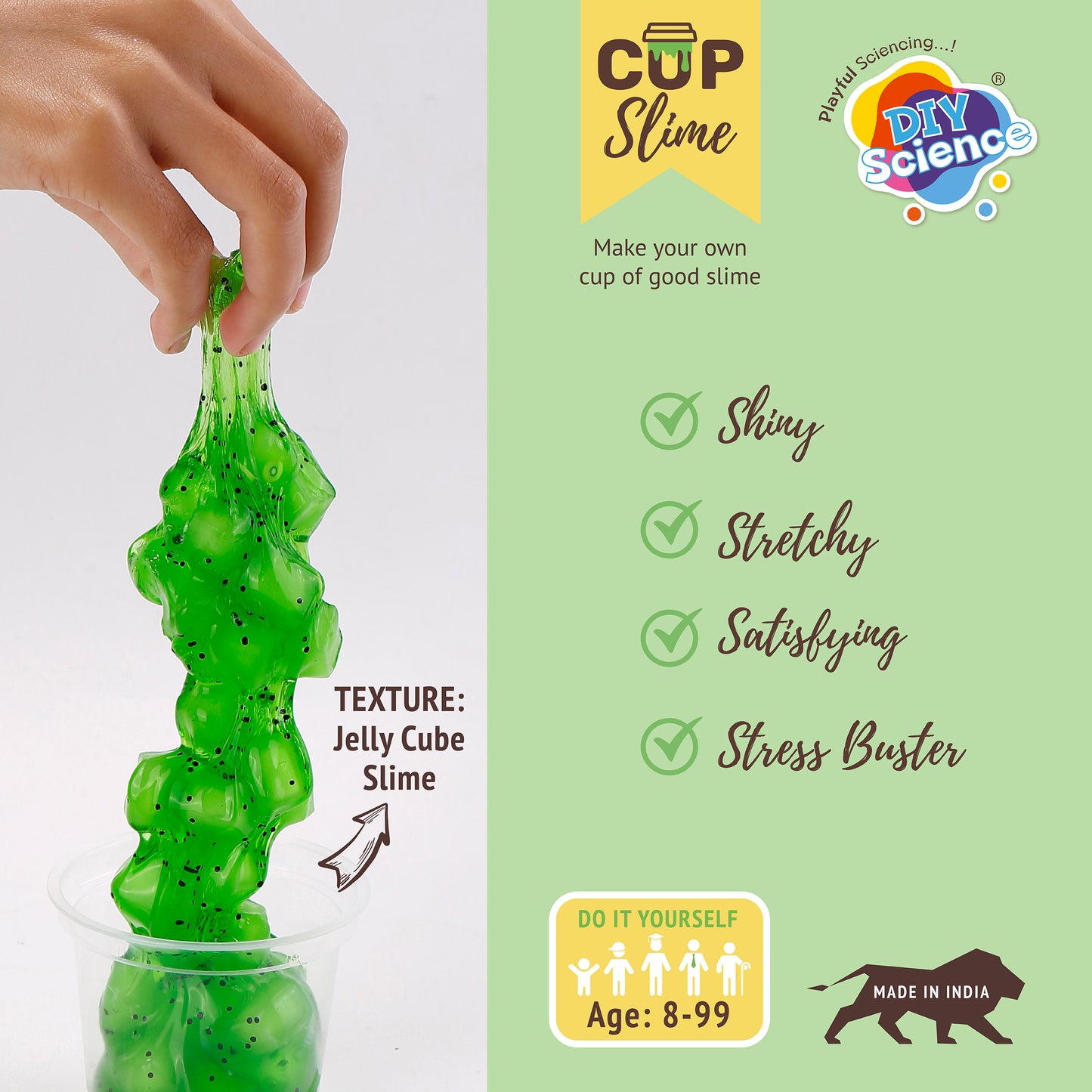 Buy Diy Science Kiwi Cube Cup Slime Kit (Texture Jelly Cube Slime) at Myneemoe Online In India