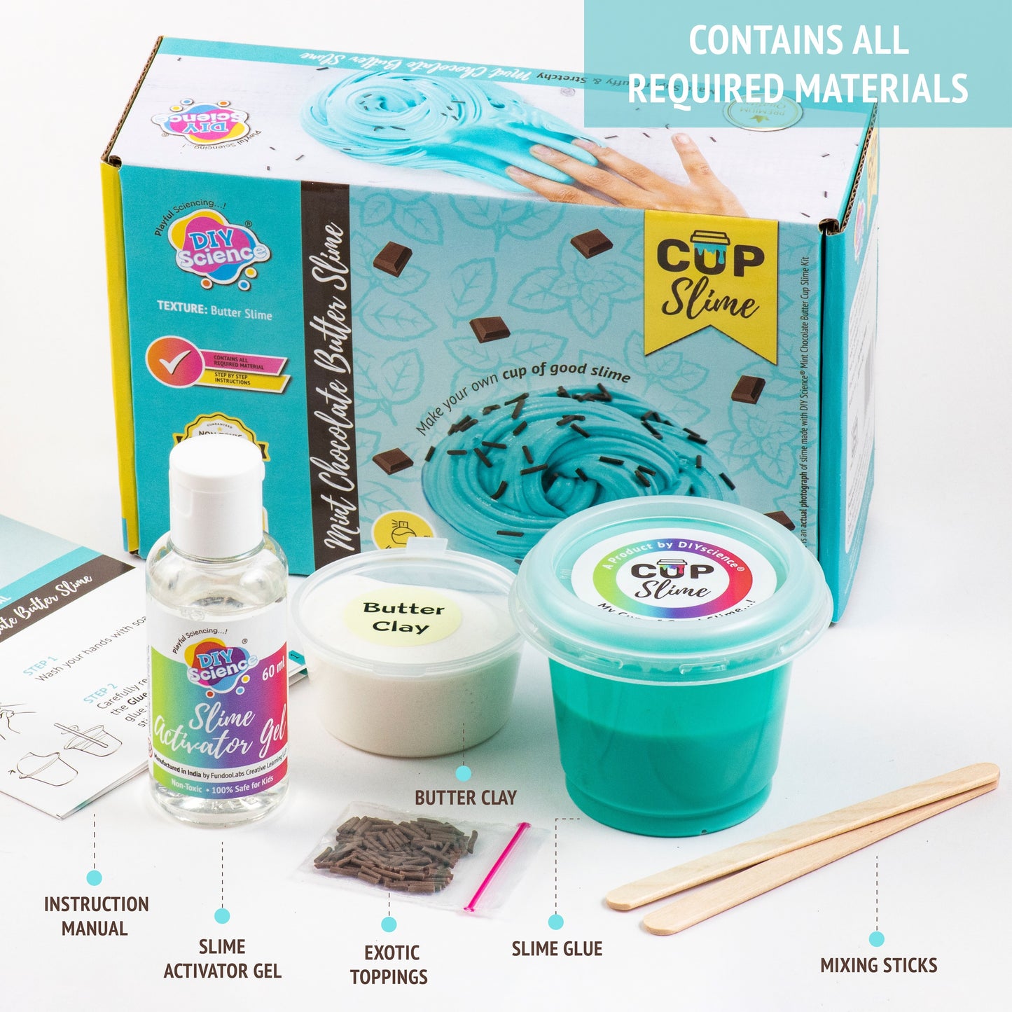 Buy Diy Science Mint Chocolate Butter Cup Slime Kit (Texture Butter Slime) at Myneemoe Online In India