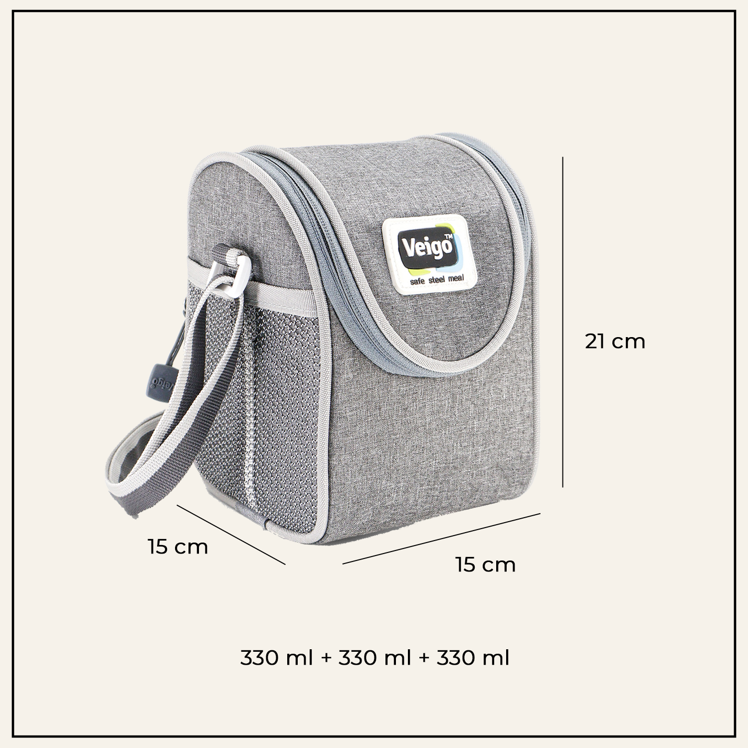 Buy Lunch Boss Combo-Tower of 3 With Lunch Bag at Myneemoe Online In India