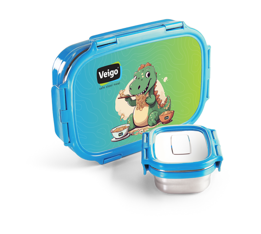 Buy Jumbo Deluxe Toons Stainless Steel Lunch Box: Fun & Functional Feasting Blue at MyneeMoe Online In India