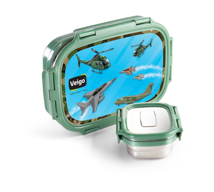 Buy Jumbo Deluxe Toons Stainless Steel Lunch Box: Fun & Functional Feasting Sharp Green at MyneeMoe Online In India