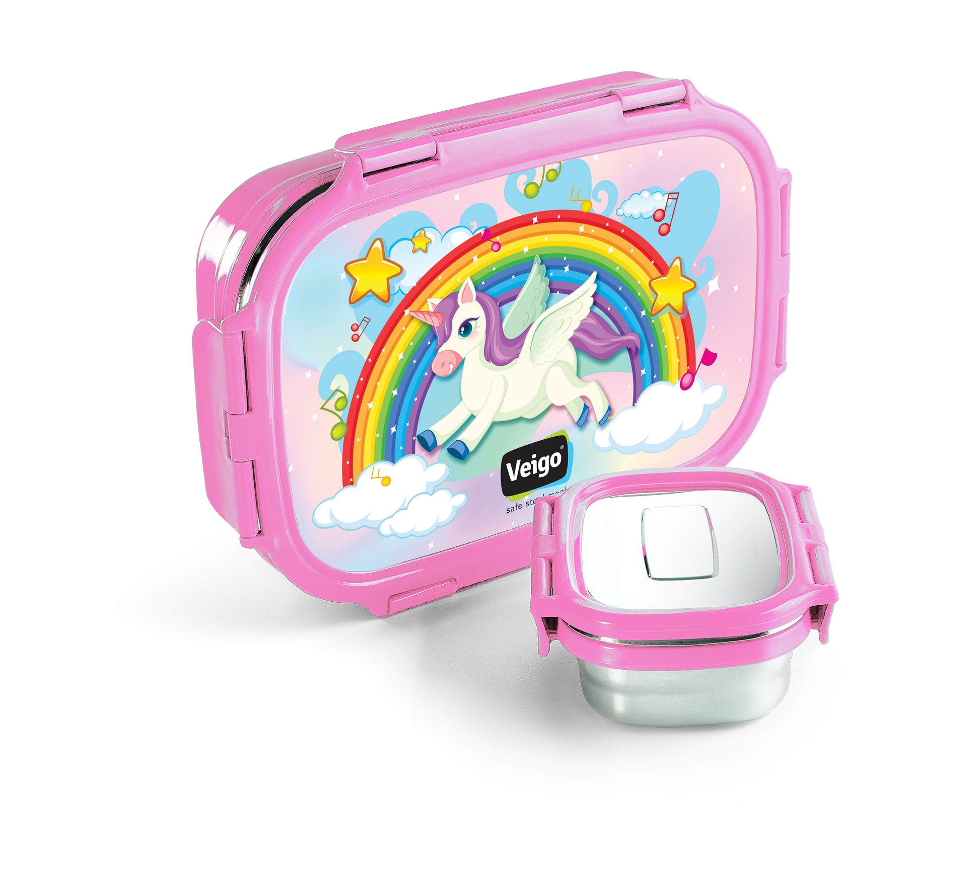 Buy Jumbo Deluxe Toons Stainless Steel Lunch Box: Fun & Functional Feasting Pink at MyneeMoe Online In India