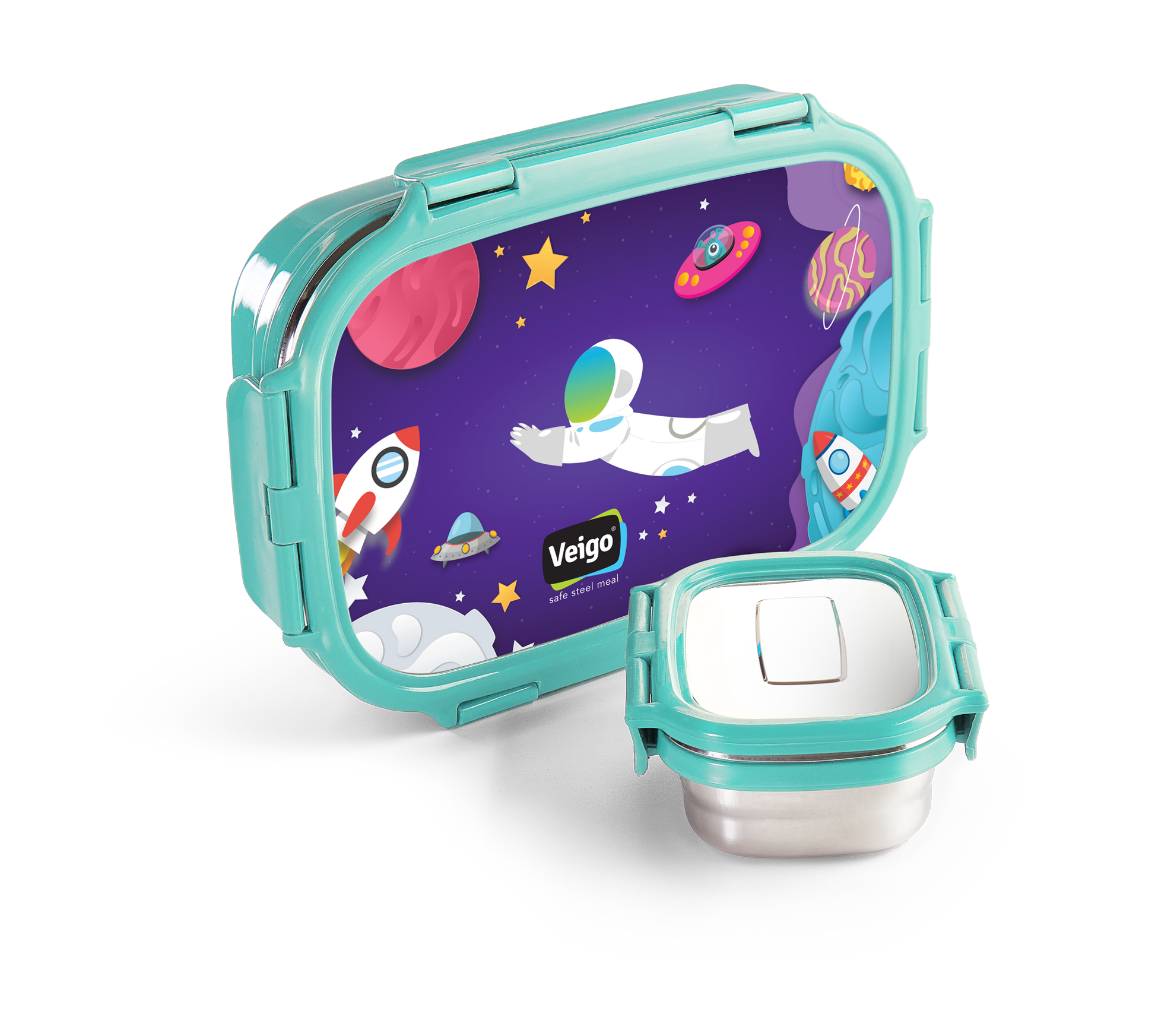 Buy Jumbo Deluxe Toons Stainless Steel Lunch Box: Fun & Functional Feasting Mint Green at MyneeMoe Online In India