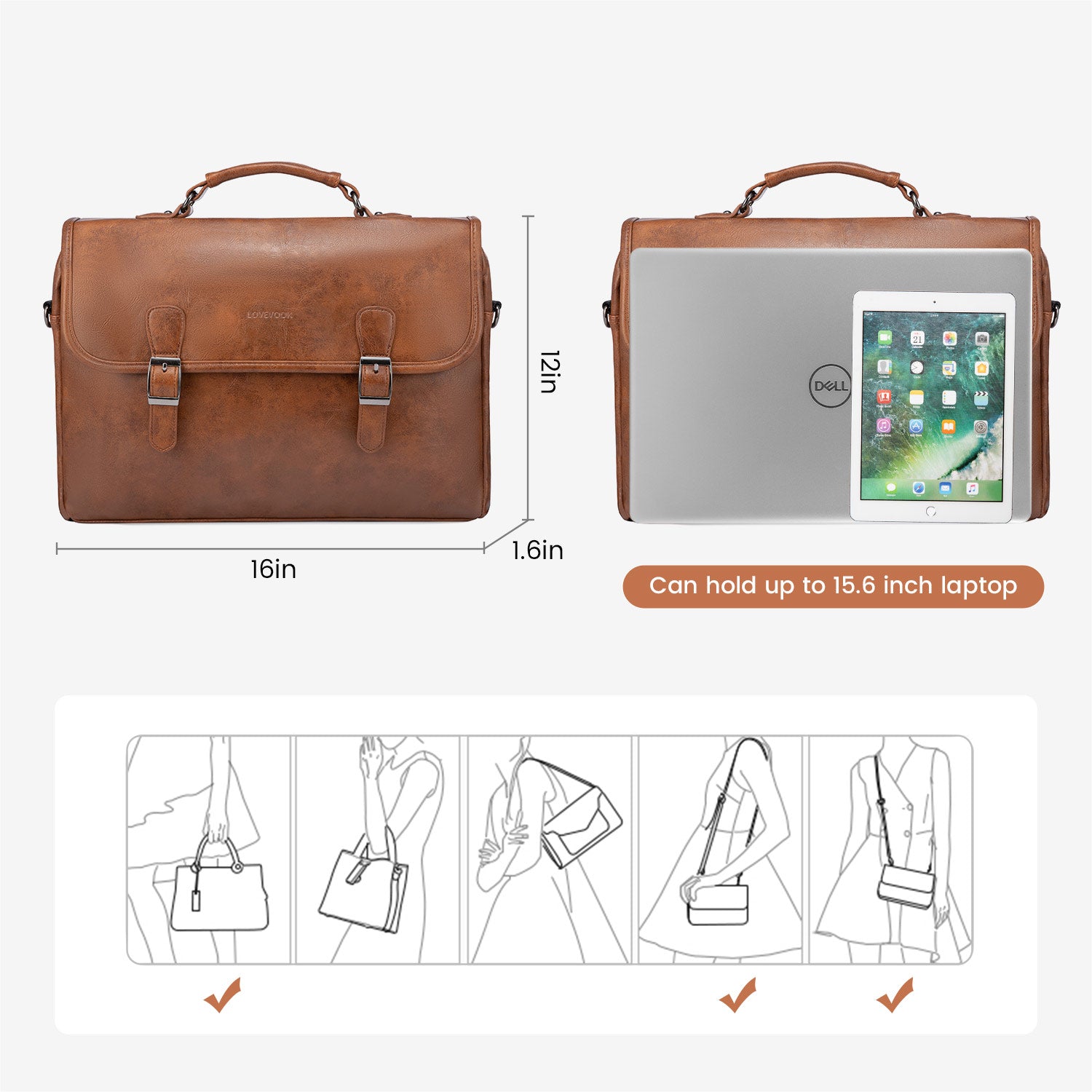Buy MyneeMoe Lovevook Women's Laptop Bag Brown - Spacious and Stylish Work Tote - Laptop Bag at MyneeMoe Online In India