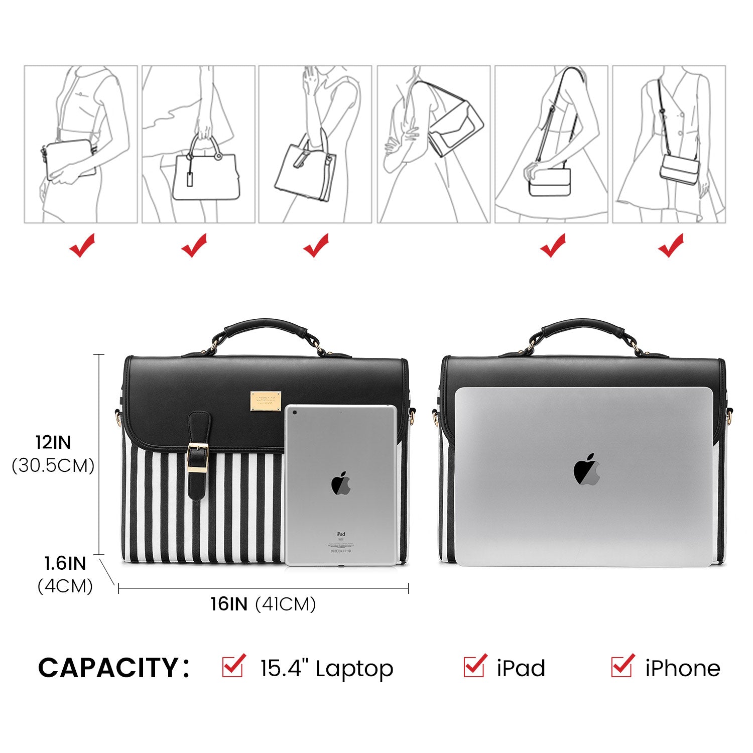 Buy MyneeMoe Lovevook Women's Laptop Bag Black - Elegant Design with Multiple Compartments - Laptop Bag at MyneeMoe Online In India
