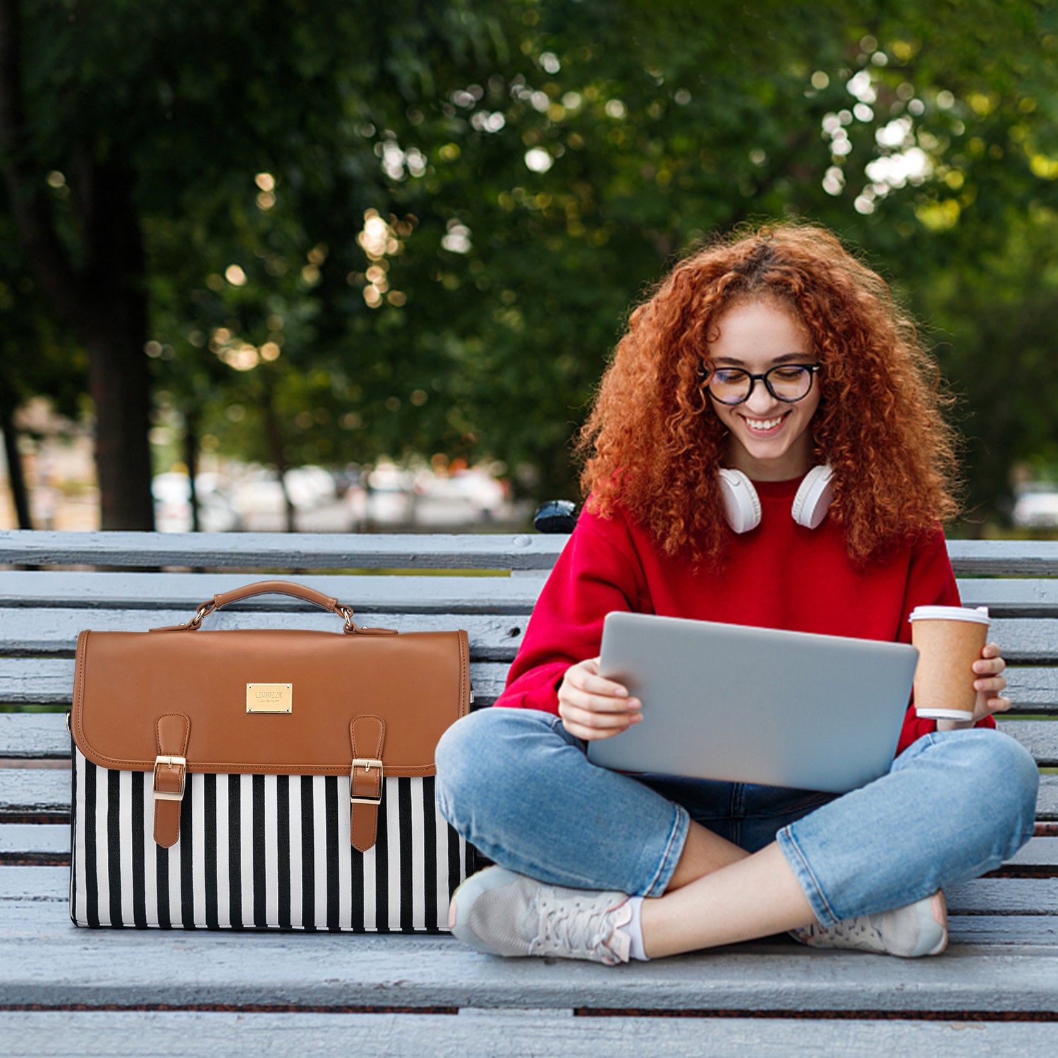 Buy MyneeMoe Lovevook Women's Laptop Bag Brown - Elegant Design with Multiple Compartments - Laptop Bag at MyneeMoe Online In India