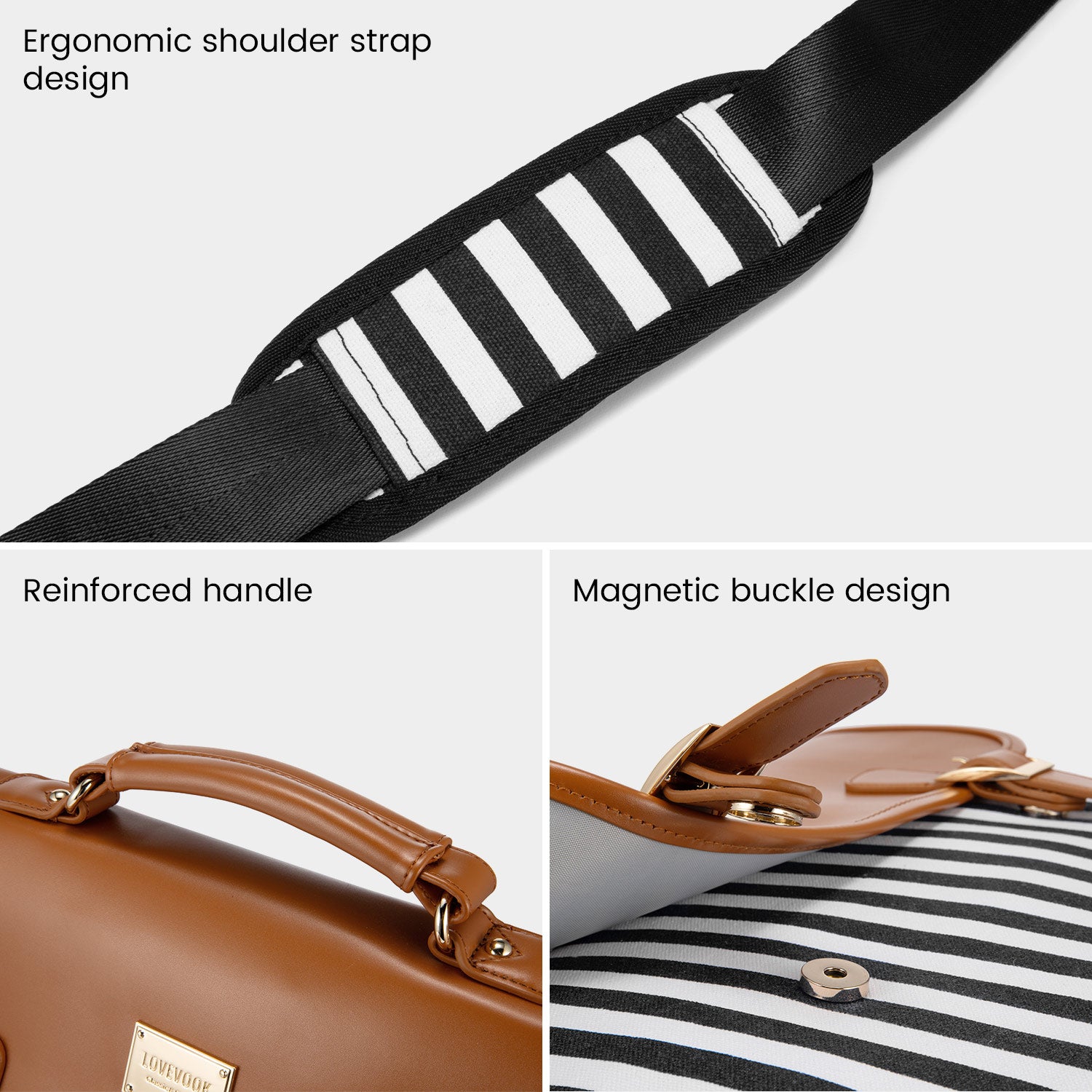 Buy MyneeMoe Lovevook Women's Laptop Bag Brown - Elegant Design with Multiple Compartments - Laptop Bag at MyneeMoe Online In India